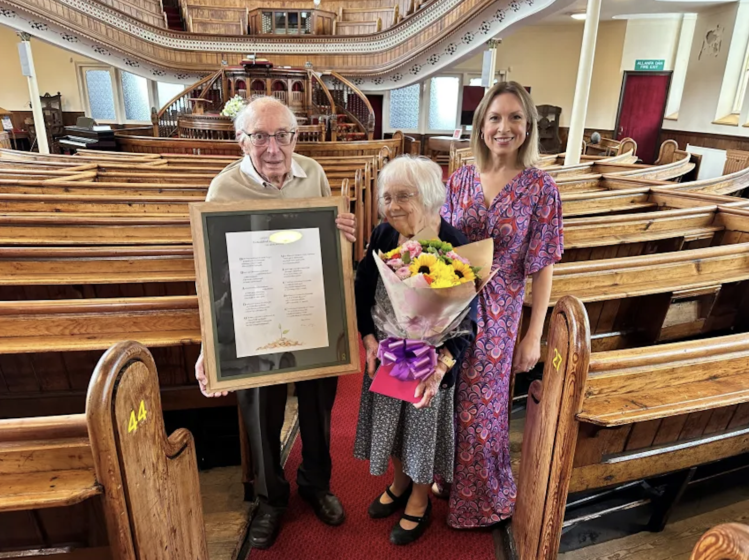 David Gwyn and Pamela John, Enillwyr Tlws John a Ceridwen Hughes, Uwchaled 2025 Winners and Heledd Cynwal. Copyright Swansea Bay News 2025.